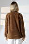 Women's Brown Long Sleeve Plush Cardigan - 8