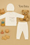 Elephant Pattern Set of 3 1 Piece Set Newborn Male 0-3 Months Hospital Release Baby - 5