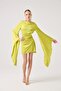 Backless Spanish Sleeve Satin Halle Dress Green - 6