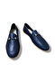 Navy Blue Genuine Leather Women's Loafer - 5