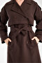 Acı Kahve Double-Breasted Closure Windbreaker Detailed Trench Coat 44956 - 6