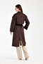 Acı Kahve Double-Breasted Closure Windbreaker Detailed Trench Coat 44956 - 7