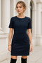 Navy Blue Women's Midi Lace Dress