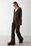 Brown Cardigan Knitwear Set - 4600 - 2