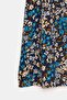 Navy Blue Women's A-Line Regular Waist Floral Patterned Midi Woven Skirt - Viscose - 2
