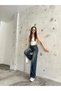 Women's Dark Navy High Waist Lycra Stretchy Wide Leg Jeans - 5