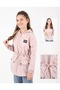 Girl's Seasonal Water Repellent Raincoat with Snap Closure Pocket M00752 Powder - 3