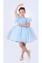 Maronia Girl's Princess Model Evening Dress - M00746 Blue - 4