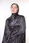 Royal Silk Prayer Dress – Sparkle with Silver Elegance and Floral Patterns (Shawl Gift) - 3