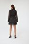 Anthracite Collar Tied Patterned Chiffon Dress - 8