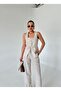 Stone Color Square Neck Vest Pants Set