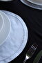 American Service 6-Piece Linen Gray Glitter Embroidered Round Supla Luxury Dining Table Set - 4
