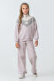 Girl's Butterfly Detailed Half Zipper 3 Thread Thick Winter Tracksuit Set Ak4233 - 2