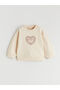 Alita City Farkıyla Lcw Baby Beige Baby Girl Printed Sweatshirt and Velvet Trousers 2-Piece Set - 2