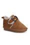 Size 26-30 Girl's Beige Genuine Leather Fur Buckle Boots - 3