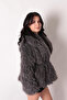 1005399 Women's Wide Collar Fur Coat - 2