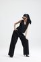 Spello Women's Classic Front Pleated Palazzo Polyviscose Fabric Trousers - 3