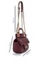 Women's Faux Leather Burgundy Shoulder Bag - 2