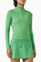 Studio Half-Zip Crop Top, Stretch Knit Sporty and Stylish Top - 5