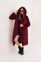Full Length Hooded Feather Coat - 6