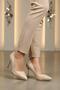 Beige Thin High Heeled Women's Evening Dress Shoes 448205 Z