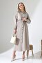 Buttoned Waist Elastic Bag Pocket Dress