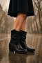 Thick Heeled Leather/Suede Women's Boots & Booties - 2