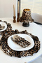 1 Pcs Leopard Linen 3-Compartment Cutlery Case - 2
