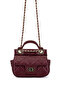 Women's Faux Leather Burgundy Shoulder Bag - 4