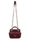 Women's Faux Leather Burgundy Shoulder Bag - 6