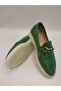 Davina Dark Green Printed Genuine Leather Casual Shoes - 4