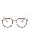 Unisex Metal Square Frame Glasses – Blue Light Protective Computer Glasses with Gold & Brown Detail