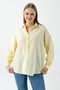 Women's Long Sleeve Cotton Oversize Striped Shirt Yellow - 26Y 2021 - 4