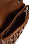 Women's Faux Leather Camel Shoulder Bag - 5
