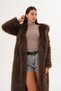 Full Length Hooded Feather Coat - 4