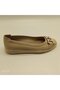 2001 Beige Genuine Leather Ballerinas – with Metal Accessories