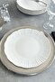 Aura Silver 6-Person 27 cm Premium Porcelain Dinner Plate Set