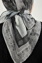 Mirror of Roots - Gray - Efilia Patterned Scarf - 90X90 cm - 4