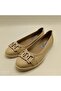 2001 Beige Genuine Leather Ballerinas – with Metal Accessories - 4
