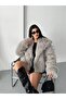 Women's Snap Fastener Faux Fur Winter Coat – Oversized Fit – Cold Resistant