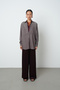 Women's Oversize Cut Burgundy Shirt with Stone Embroidery on the Front and Robe - 4