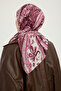 Cosmic Paisley - Burgundy - Efilia Patterned Scarf - 90X90 cm - 3