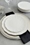 Aura Silver 6-Piece 21 cm Premium Porcelain Dessert Plate Set