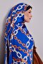 Cobalt Blue Chain Twill Shawl