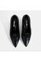 Women's Navy Blue Leather Heeled Classic Shoes - 7