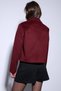 Burgundy Shirt Collar Short Cashmere Jacket - 8