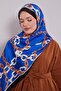 Cobalt Blue Chain Twill Shawl - 2