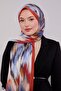 Orange Variegated Pattern Twill Shawl - 2