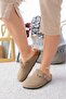 Unisex Winter Closed-Front Cork Sole Orthopedic Felt Daily House Slippers Cream - 5