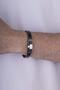 Double Color Classic Model Men's Leather Bracelet with Steel Apparatus - 2